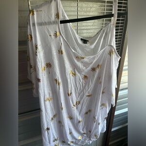Torrid cold shoulder palm tree shirt